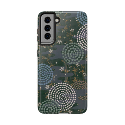 Meiji Era Uzumaki Spiral Phone Case | 1901 Zuan Hyakushu | Tokiwa Green Japanese Art