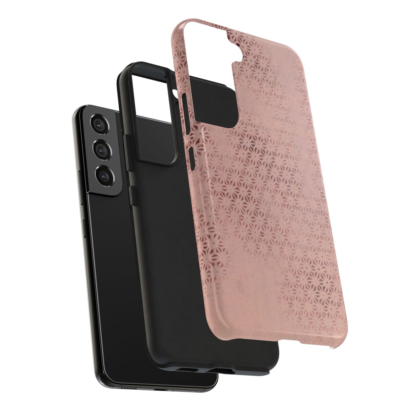Taisho Era Pink Asanoha Phone Case | 1926 Japanese Chiyogami Art | Hemp Leaf Pattern