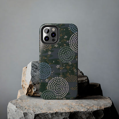 Meiji Era Uzumaki Spiral Phone Case | 1901 Zuan Hyakushu | Tokiwa Green Japanese Art